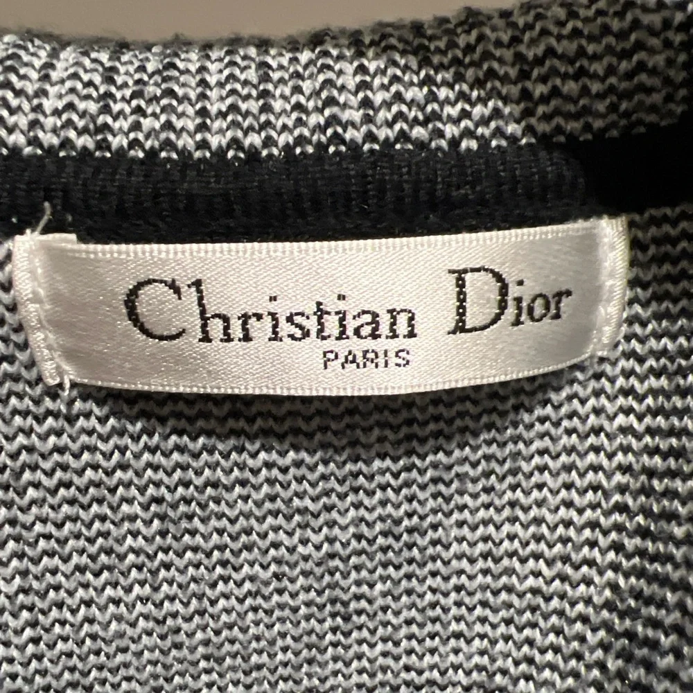 Dior Black and White Zip Up Sweater